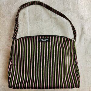 VINTAGE KATE SPADE Heritage Striped Satchel | Black & Cream | 90s Original